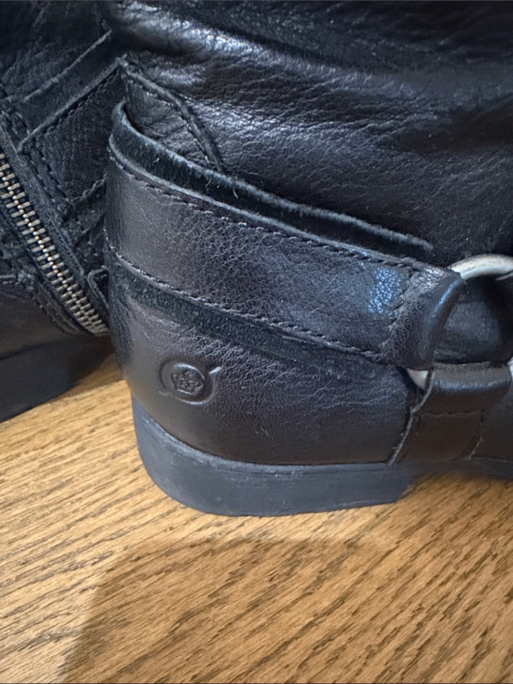 Born Black Leather Harness Moto Boots - Picture 9 of 16